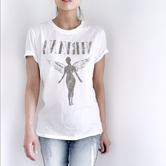 1 DAY SALE ! VINTAGE WHITE NIRVANA Tee - Picture 7 of 9